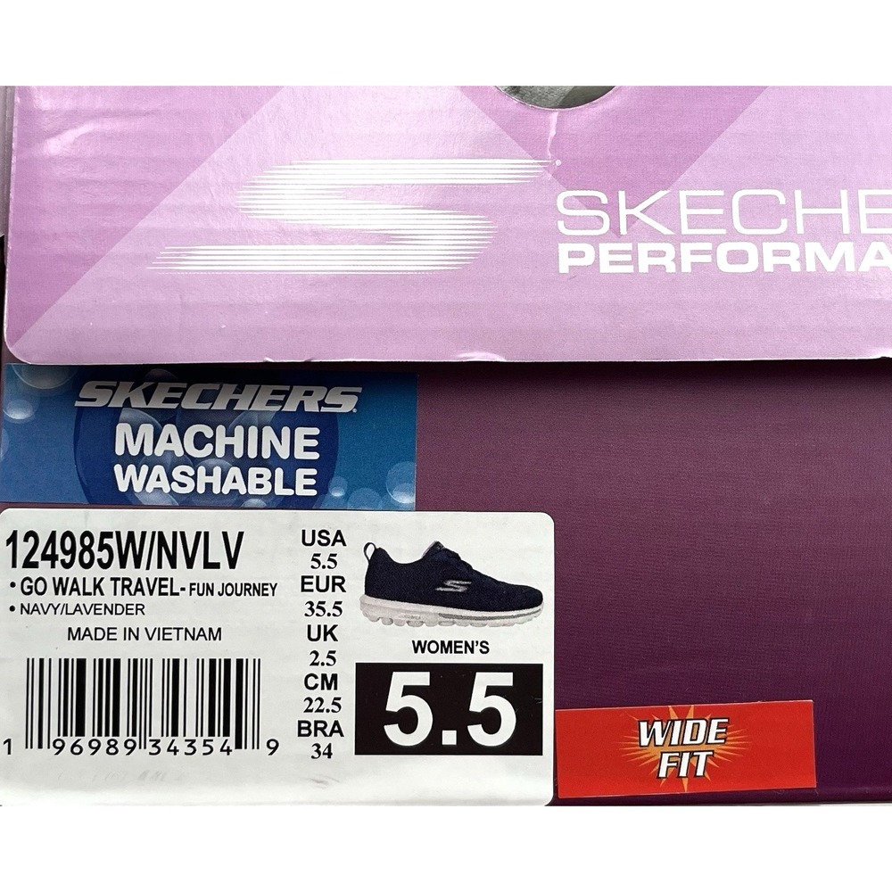 Skechers Women's Go Walk Travel Fun Journey Sneakers Size 5.5 Wide Nave Blue - Picture 9 of 11